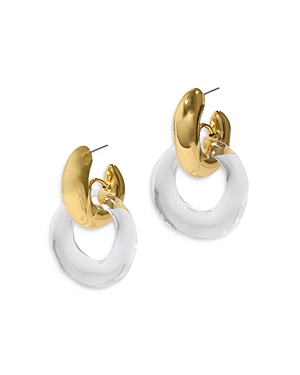 Shop Alexis Bittar Liquid Knocker Drop Earrings In Clear/gold