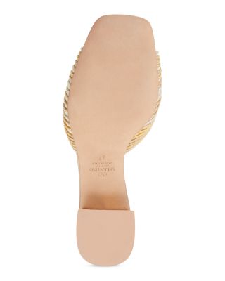 ◆VALENTINO◆ Vロゴ スクエア オープントゥ サンダル Valentino Garavani Women's Square Toe Logo High Heel Sandals