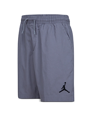 Shop Jordan Boys' Essential Woven Shorts - Big Kid In Smoke Gray
