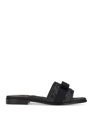 Women's Lovec Q Bow Accent Quilted Slide Sandals 