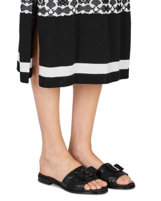 Women's Lovec Q Bow Accent Quilted Slide Sandals 