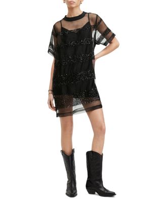 izabela embellished mesh mini dress Buy AllSaints Black Izabela Maxi Dress from Next USA