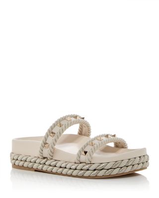 Valentino Garavani - Women's Embellished Espadrille Slide Sandals