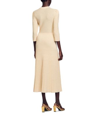 Sandro Ramia Pointelle Knit Midi Dress | Bloomingdale's Women