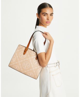 Small T Monogram Jacquard Tote