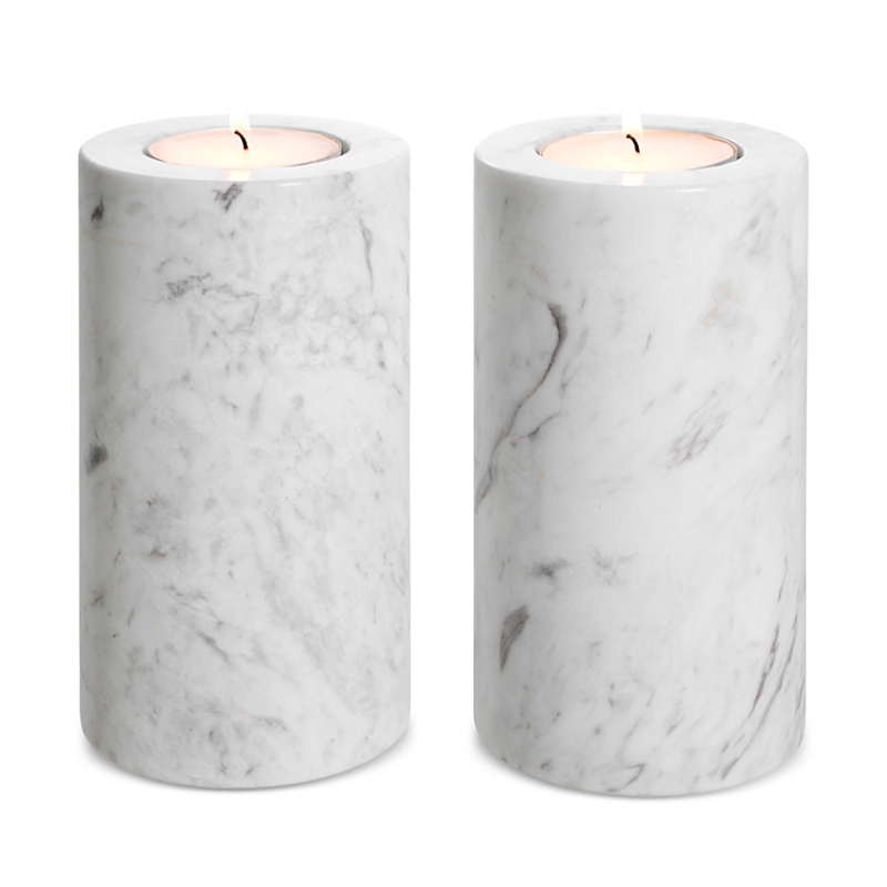 Eichholtz Tobor Tealight Holder, Medium, Set Of 2 In White