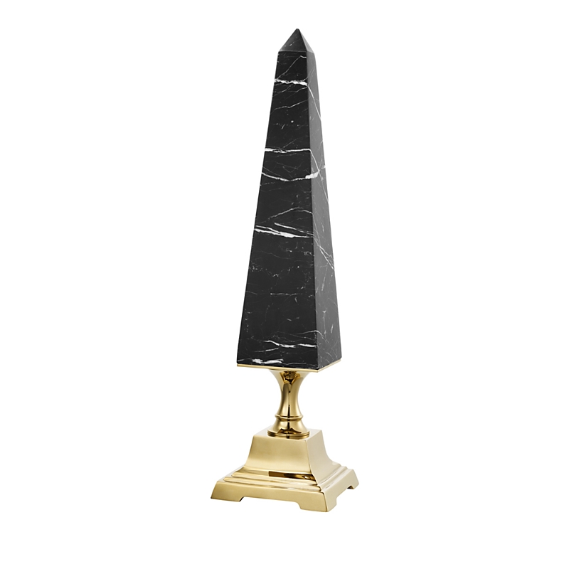 Eichholtz Layford Marble Obelisk Sculpture In Gold