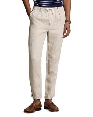 Shop Polo Ralph Lauren Polo Prepster Slim Tapered Linen Pants In Grey