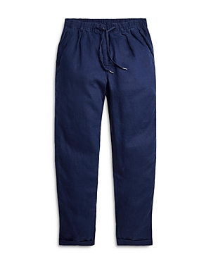 Shop Polo Ralph Lauren Polo Prepster Slim Tapered Linen Pants In Navy