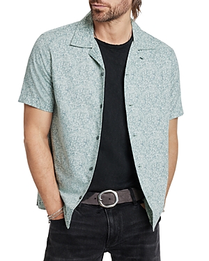 Shop John Varvatos Danny Jungle Printed Regular Fit Button Down Shirt In Mauvewood