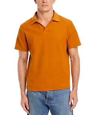Shop Frame Jacquard Short Sleeve Open Collar Polo Shirt In Rust