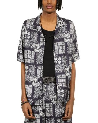 The Kooples - Manches Printed Short Sleeve Camp Shirt