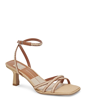 Dolce Vita Women's Manji Braided Ankle Strap High Heel Sandals In Brown/natural Jute