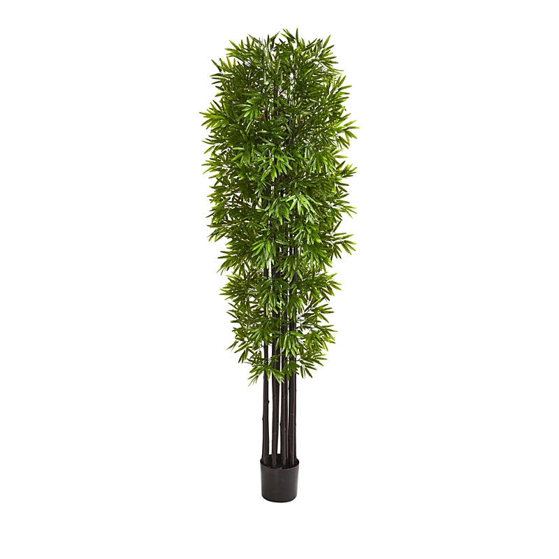 NEARLY NATURAL 7FT. BAMBOO ARTIFICIAL TREE WITH BLACK TRUNKS UV RESISTANT (INDOOR/OUTDOOR)