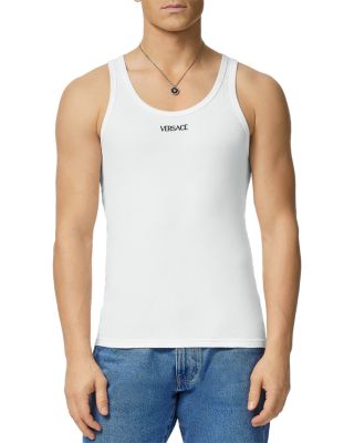 Cotton Blend Ribbed Logo Embroidered Tank