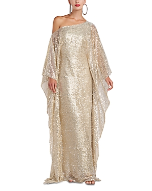 Shop Halston Dee Sequin Gown In Champagne