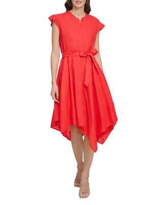 DKNY - Linen Asymmetrical Shirt Dress
