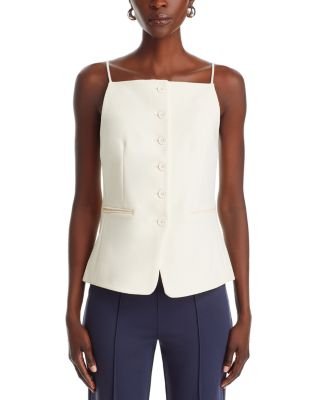 Una Sleeveless Button Down Top