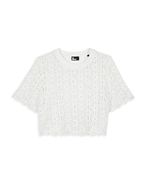 The Kooples Cropped Floral Lace Top