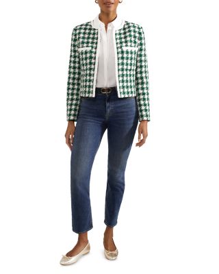 Genevieve Houndstooth Checkered Jacket
