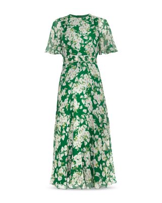 Bronwyn Floral Print Silk Midi Dress