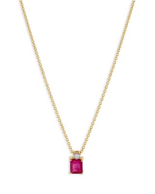 Bloomingdale's Fine Collection Ruby & Diamond Pendant Necklace in 14K Yellow Gold