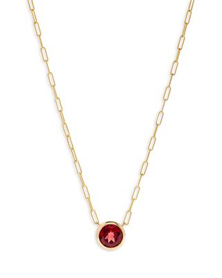 Bloomingdale's Fine Collection - Garnet Pendant Necklace in 14K Yellow Gold