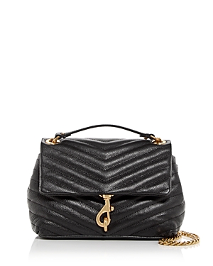 Shop Rebecca Minkoff Edie Flap Quilted Leather Crossbody In Black