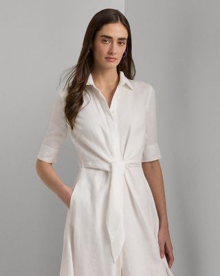 Ralph Lauren Petites Linen Tie Front Dress | Bloomingdale's Women