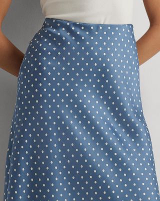 スカート Saint Laurent Midi skirt in polka dot silk charmeuse Saint Laurent Polka-dot silk plissé midi skirt Saint Laurent