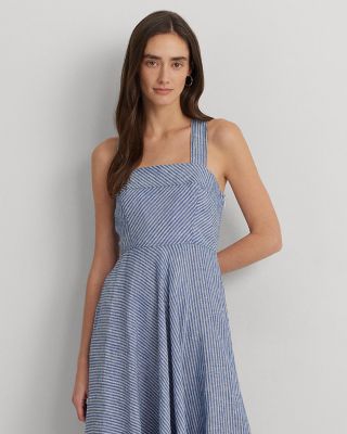 Ralph Lauren Linen Square Neck Dress | Bloomingdale's Women