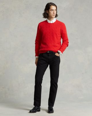 Stretch Varick Slim Straight Fit Jeans in Black