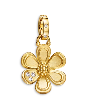 Temple St. Clair 18K Yellow Gold Butterfly Diamond Flower Pendant