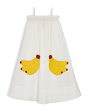 Shop Farm Rio Girls' Cotton Banana Pocket Dress - Little Kid, Big Kid In Off-white