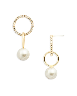 Aqua Crystal & Imitation Pearl Drop Earrings, 0.8l - 100% Exclusive In Gold