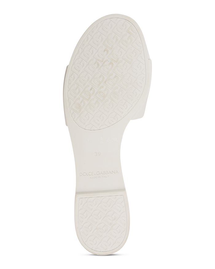 Dolce & Gabbana Black Flats With Cut-out Band And Dg Logo In White