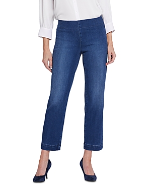 Shop Nydj Bailey Mid Rise Ankle Straight Leg Jeans In Mission Blue