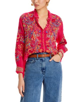 Johnny Was Cachmire Embroidered Tunic | Bloomingdale's