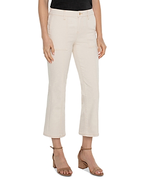 Liverpool Los Angeles Hannah Utility Pocket Crop Flare Jeans In Seaside Dune