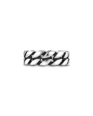 Men's Curb Chain Band Ring in Sterling Silver, 8mm