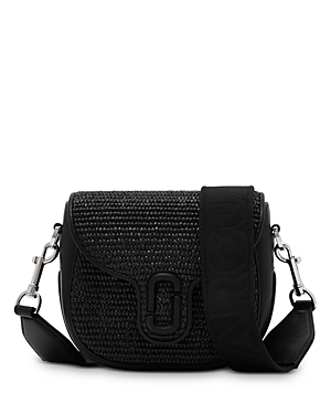 Shop Marc Jacobs The Woven J Marc Small Saddle Bag In Black
