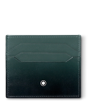 Shop Montblanc Meisterstuck 100 Years Collection 6cc Leather Card Holder In Green