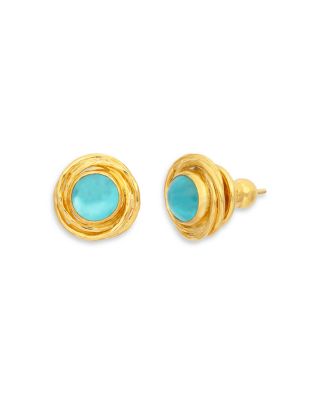 Gurhan - 24K Yellow Gold Apatite Stud Earrings