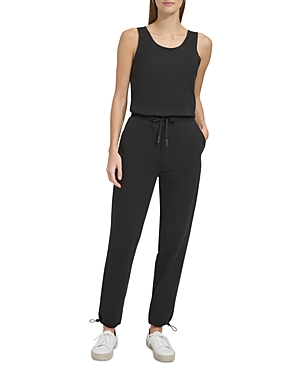 Shop Marc New York Sleeveless Sporty Knit Jumpsuit In Black