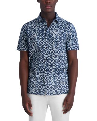 KARL LAGERFELD PARIS - Batik Print Short Sleeve Shirt