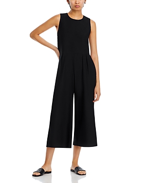 Shop Eileen Fisher Sleeveless Wide Leg Jumpsuit In Black
