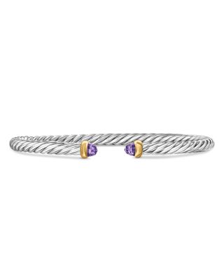 Sterling Silver & 14K Yellow Gold Cable Flex Bracelet, 4mm