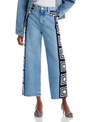 FRAME - Le Jane High Rise Ankle Wide Leg Jeans in Baines Clean