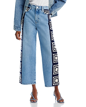 Shop Frame Le Jane High Rise Ankle Wide Leg Jeans In Baines Clean