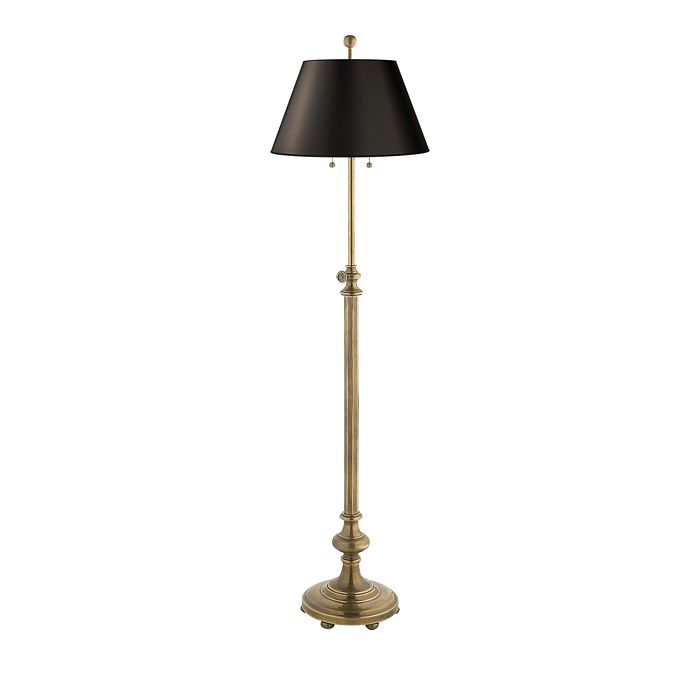 Chapman & Myers Overseas Adjustable Club Floor Lamp with Black Shade Bloomingdale's